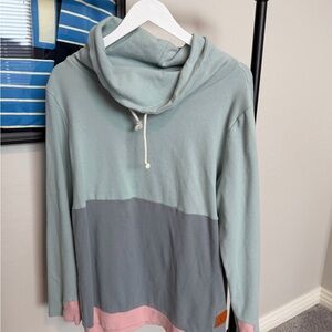 AMPERSAND AVE Mint and Gray Cowl Neck Sweater